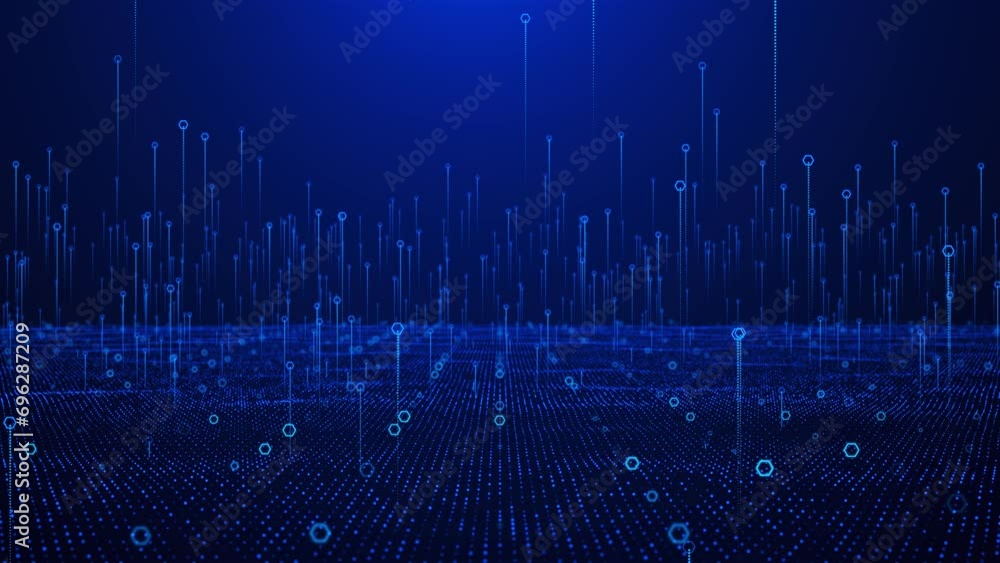 Poster abstract technology futuristic cyberspace data hi tech virtual space animation motion graphics desig