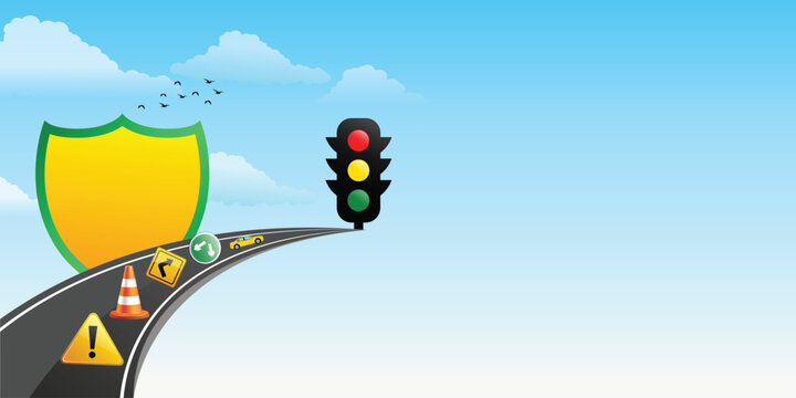 Creative Editable Template Design for National Road Safety Week. 1 to 17 January Every Year,  Suitable for Posters, Banners, campaigns and greeting cards. 