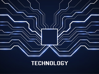 Circuit board. Abstract technology background. Microprocessor. Microchip. Vector illustration