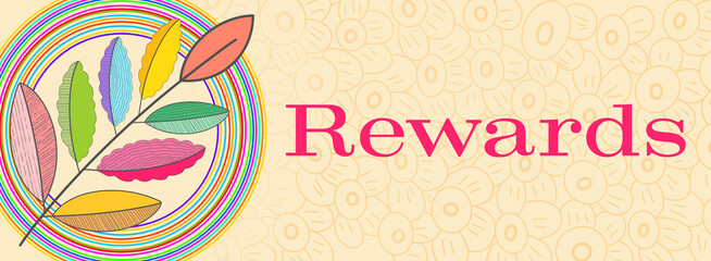Rewards Colorful Foliage Leaves Circular Design Element Text 
