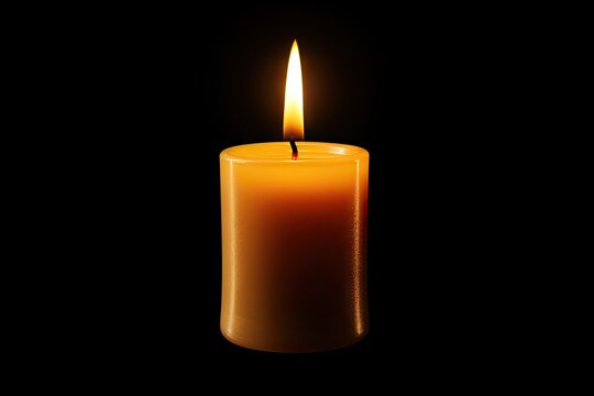 Gentle embrace of night captures essence of tranquility and contemplation. Solitary candle adorned with flickering flames pierces darkness casting warm and inviting glow
