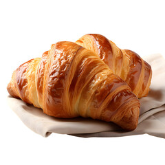 Croissant isolated on transparent background Generative AI	
