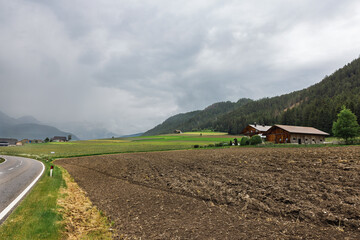 beautiful rural scenery in the Dolomites
