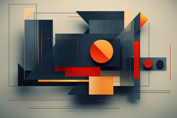 Abstract geometric composition, Abstract background with geometric shapes Ai generated