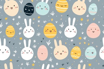 Easter egg seamless pattern background, AI Generative