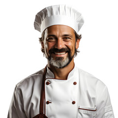 Male chef isolated on transparent background Generative AI	