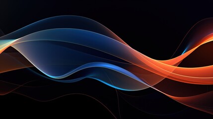 abstract shape glowing in ultraviolet spectrum, curvy neon lines background - AI Generated Abstract Art