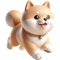 Cute Shiba Inu Dog Running