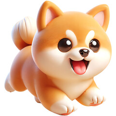 Cute Shiba Inu Dog Running