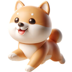 Cute Shiba Inu Dog Running