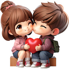 Beautiful elegant couple hugging and holding heart