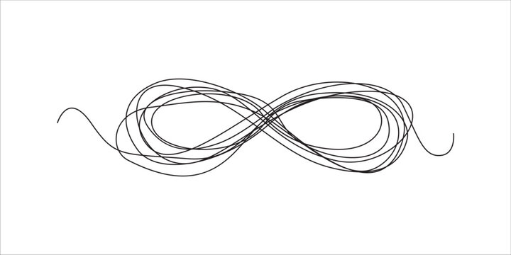 Continuous Line Infinity Icon, Monoline moebius symbol, One Line Limitless Silhouette, Infinite Sign