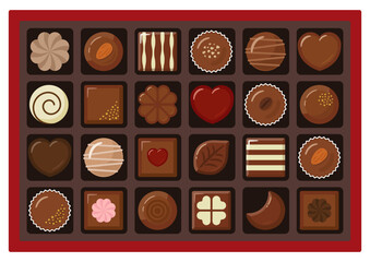 バレンタインのチョコレート、赤い箱