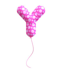 Letter Y Pink Balloon 3d