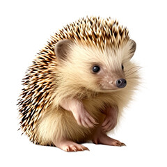 Obraz premium Realistic echidna standing, isolated on transparent or white background