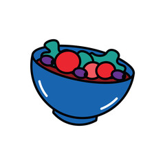 Mexican product of food colorful set. The design artfully showcases a zesty chili salad, a beloved and spicy delight. Vector illustration.