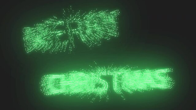 Animated background for the holidays Christmas in Neon Green