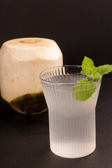Young Coconut with Fresh Coconut Water or Coconut Drink.