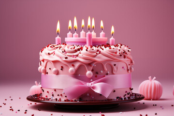 An image of birthday cake  isolated on  background in photographic ultrarealistic hd quality at studio light.
