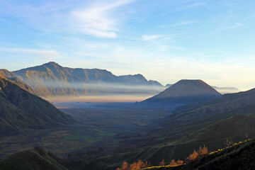 Beautiful view from Jemplang valley, located in the southern part of Mount Bromo in East Java,...