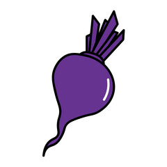 Vegan product of food colorful set. This captivating illustration with a vegan, beet-themed design invites you to explore the world of plant-based cuisine. Vector illustration.