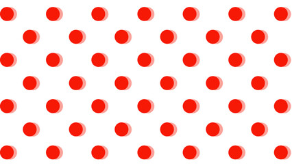 White seamless pattern with red polka dot