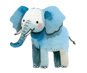 Watercolor father elephant, beautiful and colorful illustration, clip art element, ready to print. Perfect for invitation, card, banner, decoration, patterns