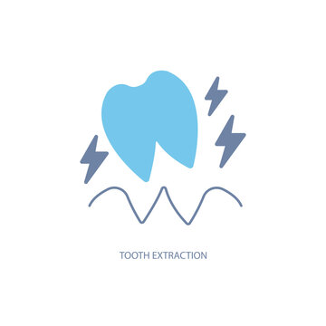 extraction tooth concept line icon. Simple element illustration. extraction tooth concept outline symbol design.