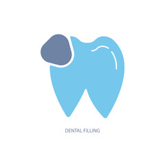 dental filling concept line icon. Simple element illustration. dental filling concept outline symbol design.