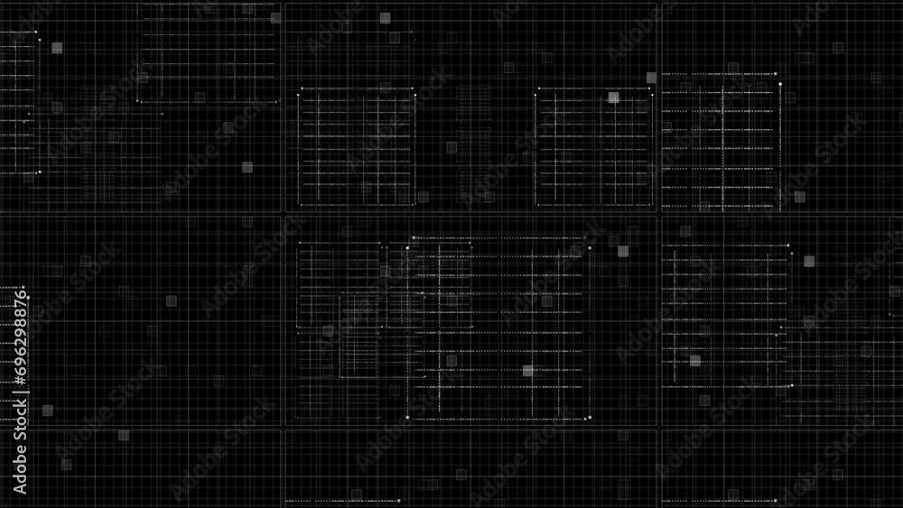 Poster 4k blue digital grid abstract background network grid perspective motion graphic background. technol