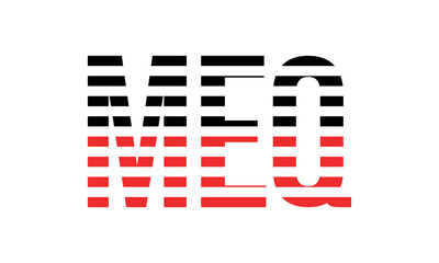 MEQ three initial letter iconic line negative space minimal logo design vector template. monogram, abstract, wordmark, business, typography, minimalist, brand, company, flat, modern, unique, simple