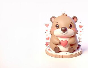 Groundhog love concept 3D AI generated