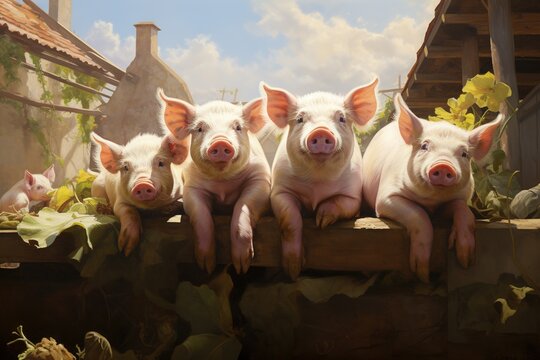 Piglets on the farm
