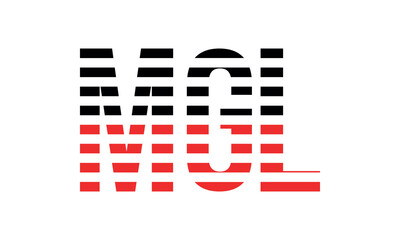 MGL three initial letter iconic line negative space minimal logo design vector template. monogram, abstract, wordmark, business, typography, minimalist, brand, company, flat, modern, unique, simple