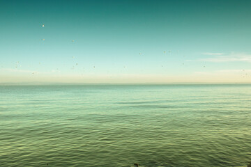 View of the Lake Balaton at Siofok in the morning.