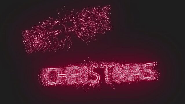 Merry Christmas sparkling magic text Alpha channel in Red