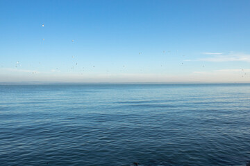 View of the Lake Balaton at Siofok in the morning.
