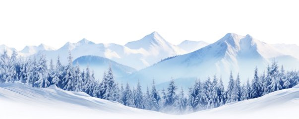 Picturesque landscape with majestic mountain peaks, cut out