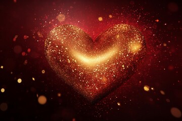 Valentine's day background with heart and bokeh lights