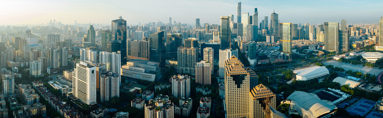 Aerial panoramic view of landscape in Guangzhou city, China