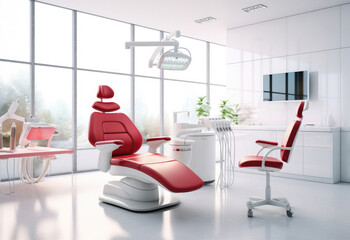 modern bright dental office with large panoramic windows
