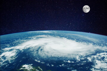 storm in earth space galaxy and moon © skandar