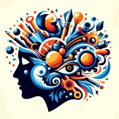 Naklejka premium creative mind art, ai generate