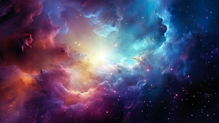 Obraz premium Colorful cosmic space background with nebula and stars. Astrology concept.