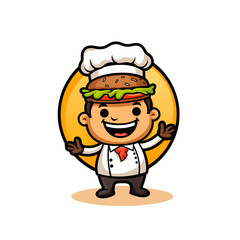 Fototapeta premium a logo for a burguer brand, simple, transparent background PNG