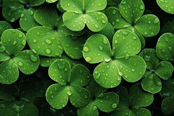 St. Patricks Day Banner Background. Decorative clover in Traditional Irish Symbols - obrazy, fototapety, plakaty