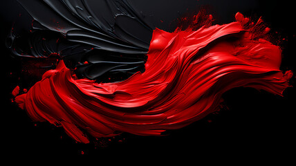 black and red paint brush strokes on a solid black background