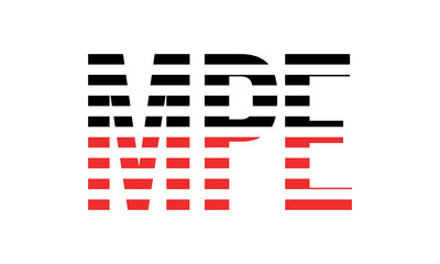 MPE three initial letter iconic line negative space minimal logo design vector template. monogram, abstract, wordmark, business, typography, minimalist, brand, company, flat, modern, unique, simple