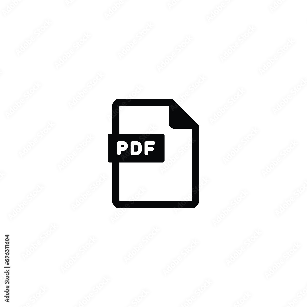 Poster pdf file icon, pdf file sign vector for web site computer and mobile app