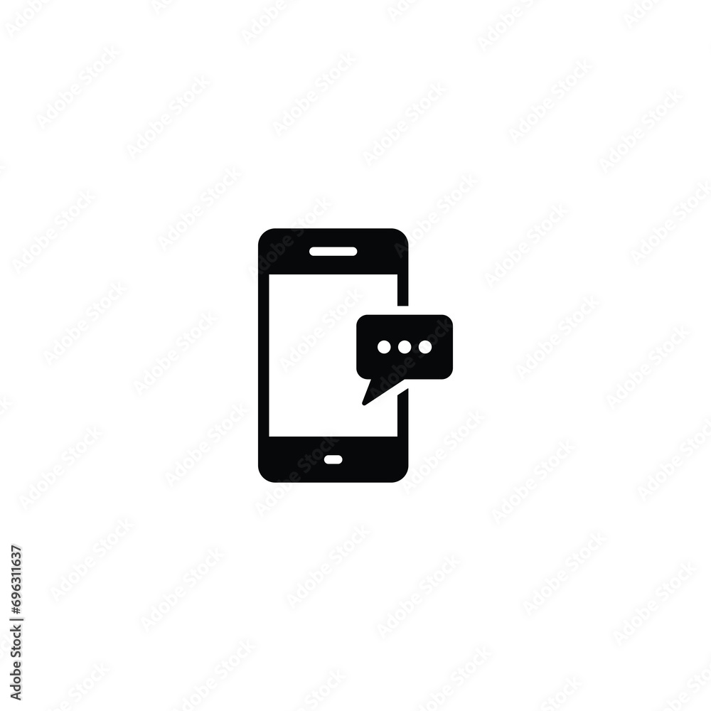 Poster chat on smartphone icon, chat on smartphone sign, communication icon vector for web site computer an